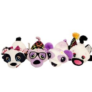 Basic Fun Cutetitos Misc Plush Lot of 4 Panda Dog Cat Stuffed Animals